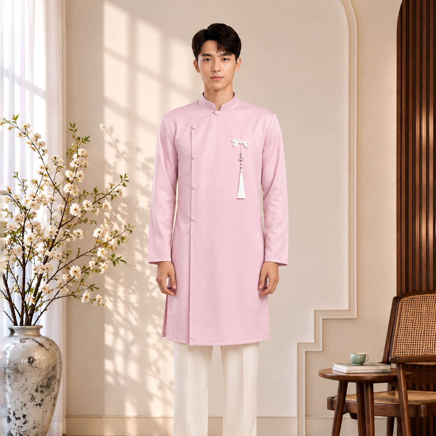 Áo Dài Nam Taffeta Trơn Sang Trọng Dự Tiệc, Cưới Hỏi NA26-18_thumbnail_8