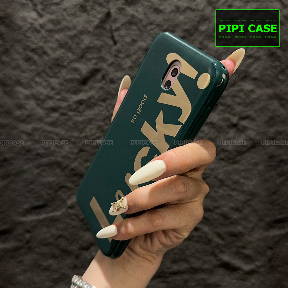Ốp Lưng Samsung J7 Pro - Lucky - Xanh Lá