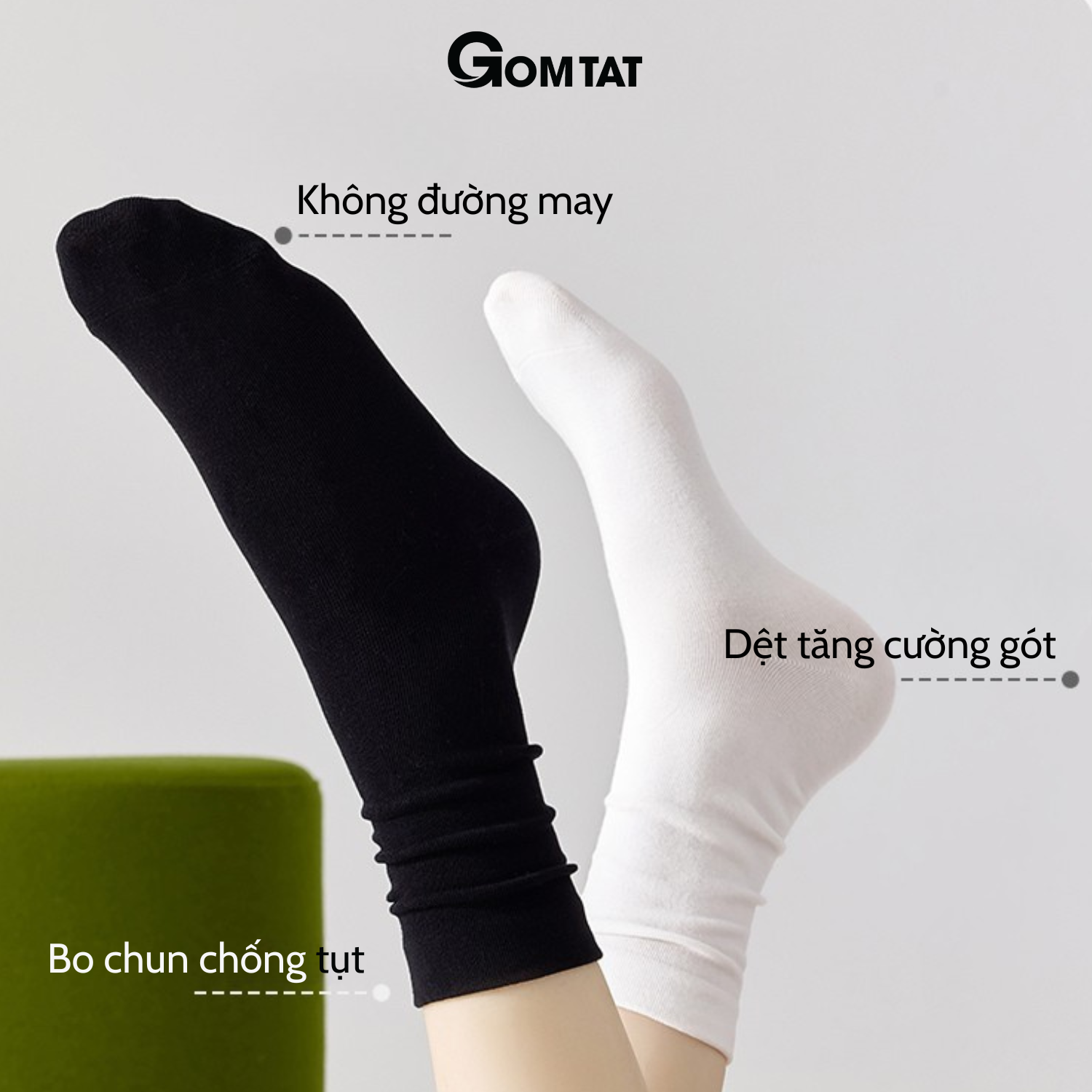 [BEST SELLER - HÀNG MỚI] Combo tất nữ cổ cao mùa hè GOMTAT mẫu trơn basic, vớ nữ chất cotton mềm mại - OAS-1706_thumbnail_7