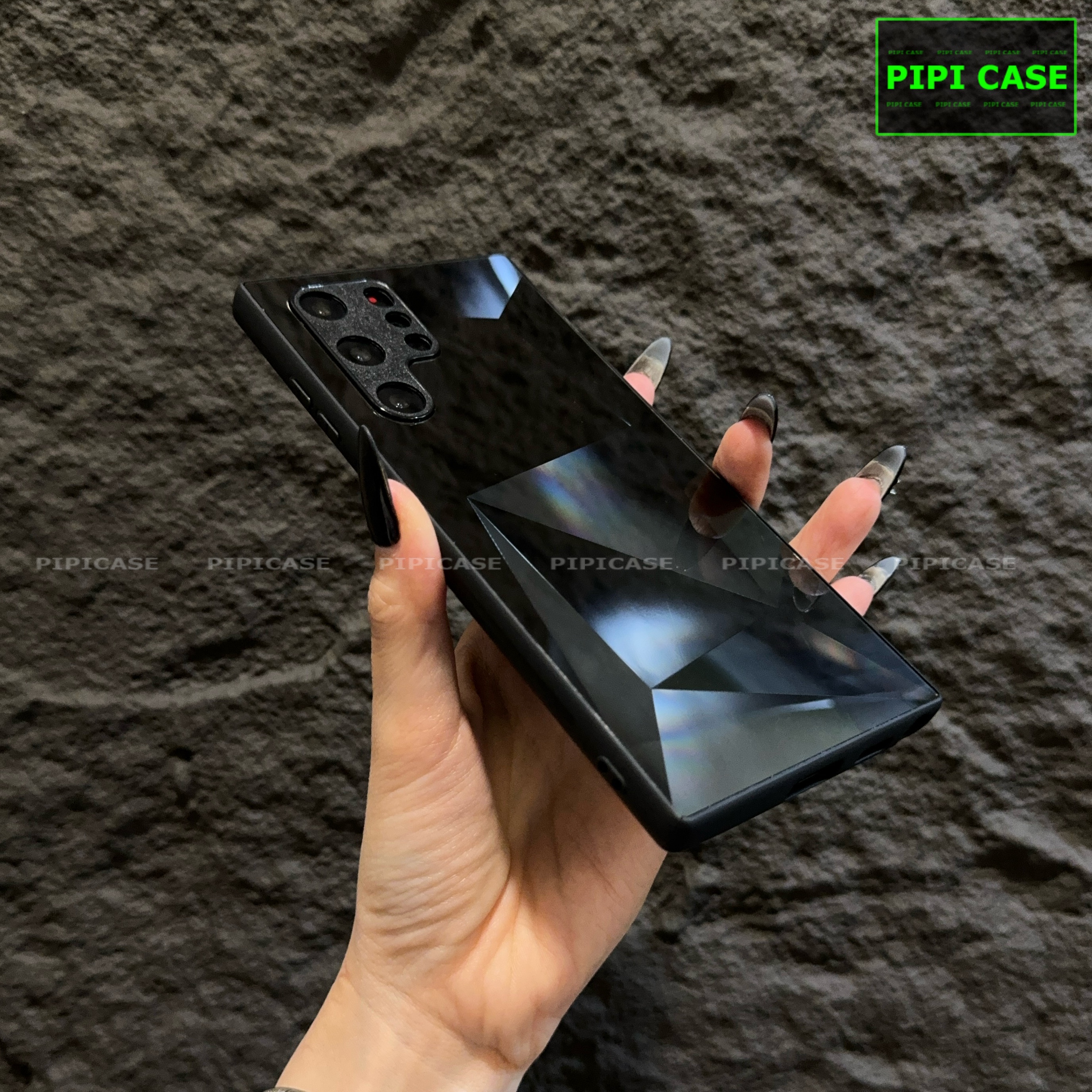 Ốp Lưng Samsung S22 Ultra 5G - Kim Cương 6D - Đen_thumbnail_2