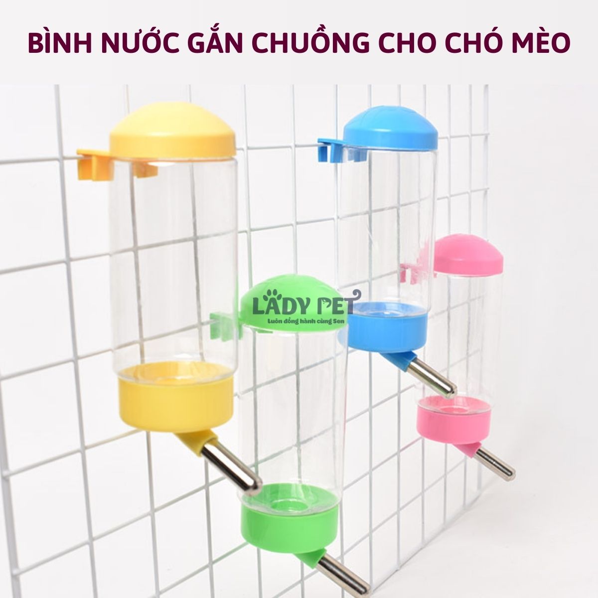Bình nước gắn chuồng tự động cho chó mèo 400ml_thumbnail_1