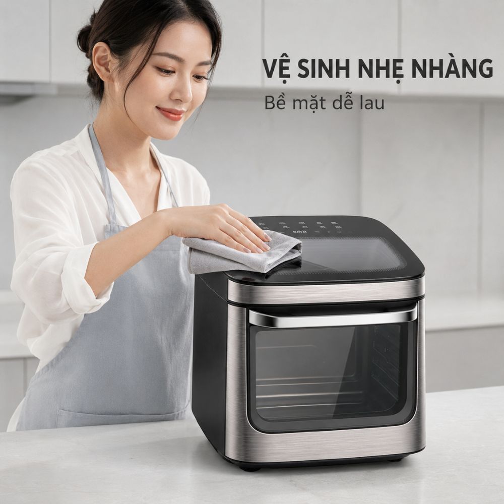 Nồi chiên không dầu Mishio MK474 12L - Cảm ứng, cửa kính quan sát_thumbnail_12