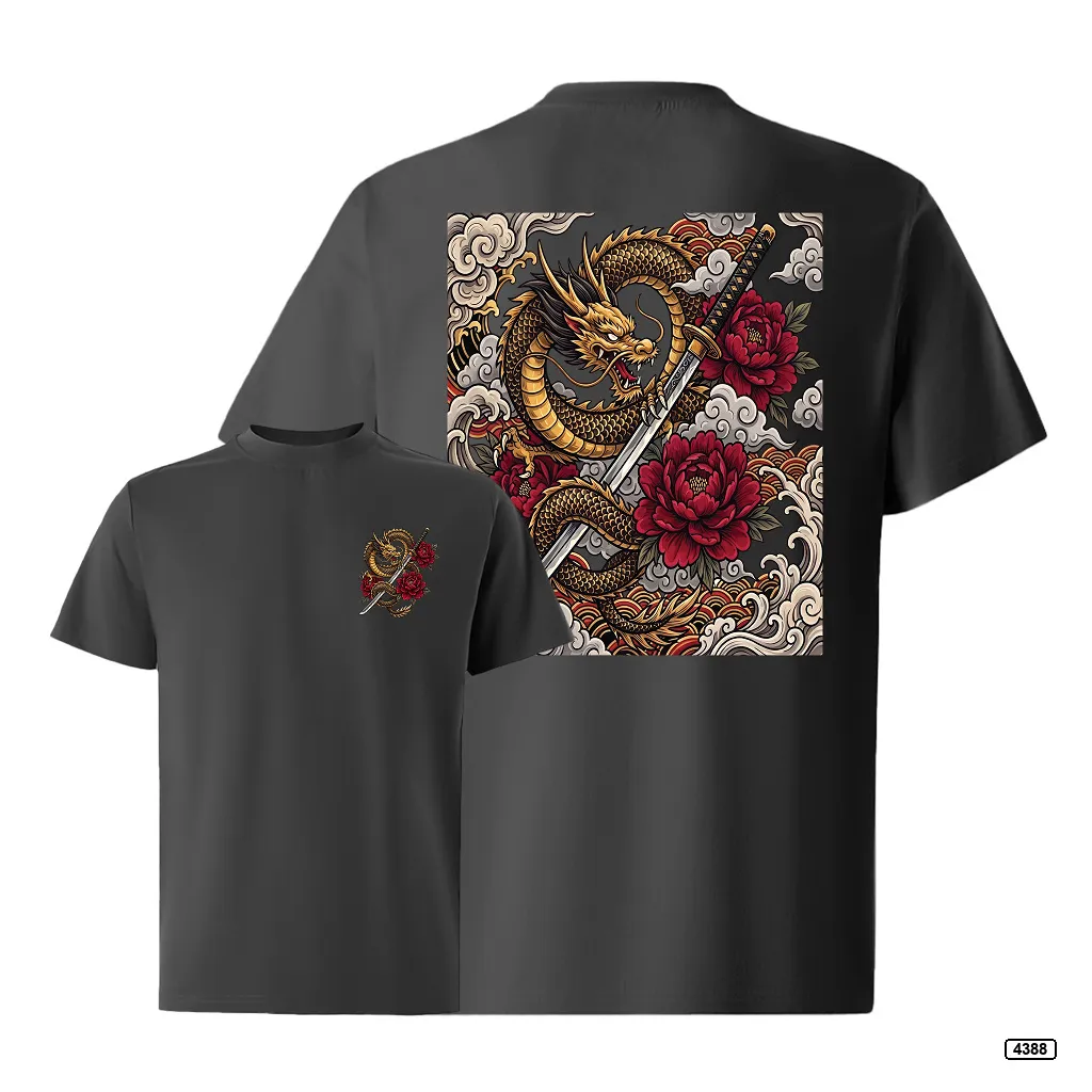 Áo thun nam dragon rose form rộng TeePrint 4388_thumbnail_14
