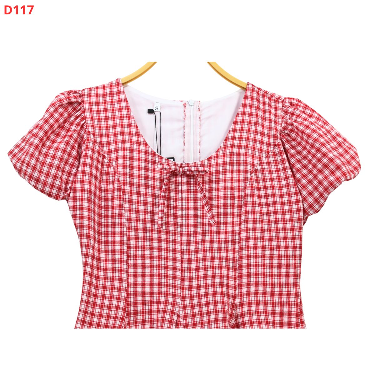 D117 - Đầm midi caro đỏ_thumbnail_5