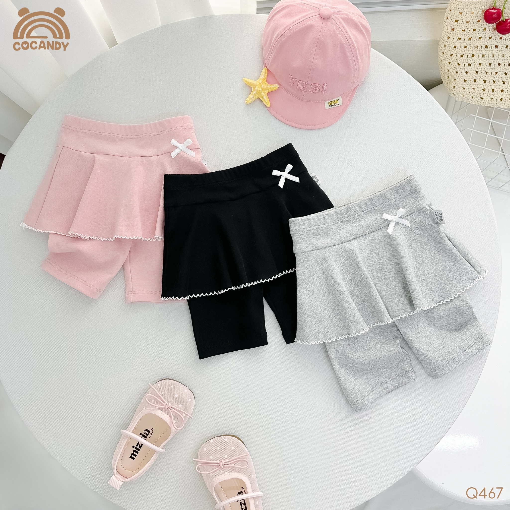 Quần váy legging lửng ĐEN viền sóng phối nơ nhỏ_thumbnail_1