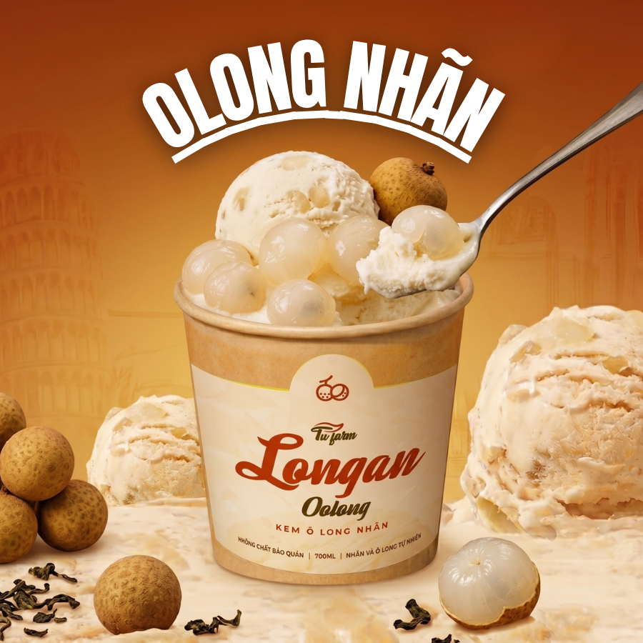 Kem Gelato - Vị Olong Nhãn