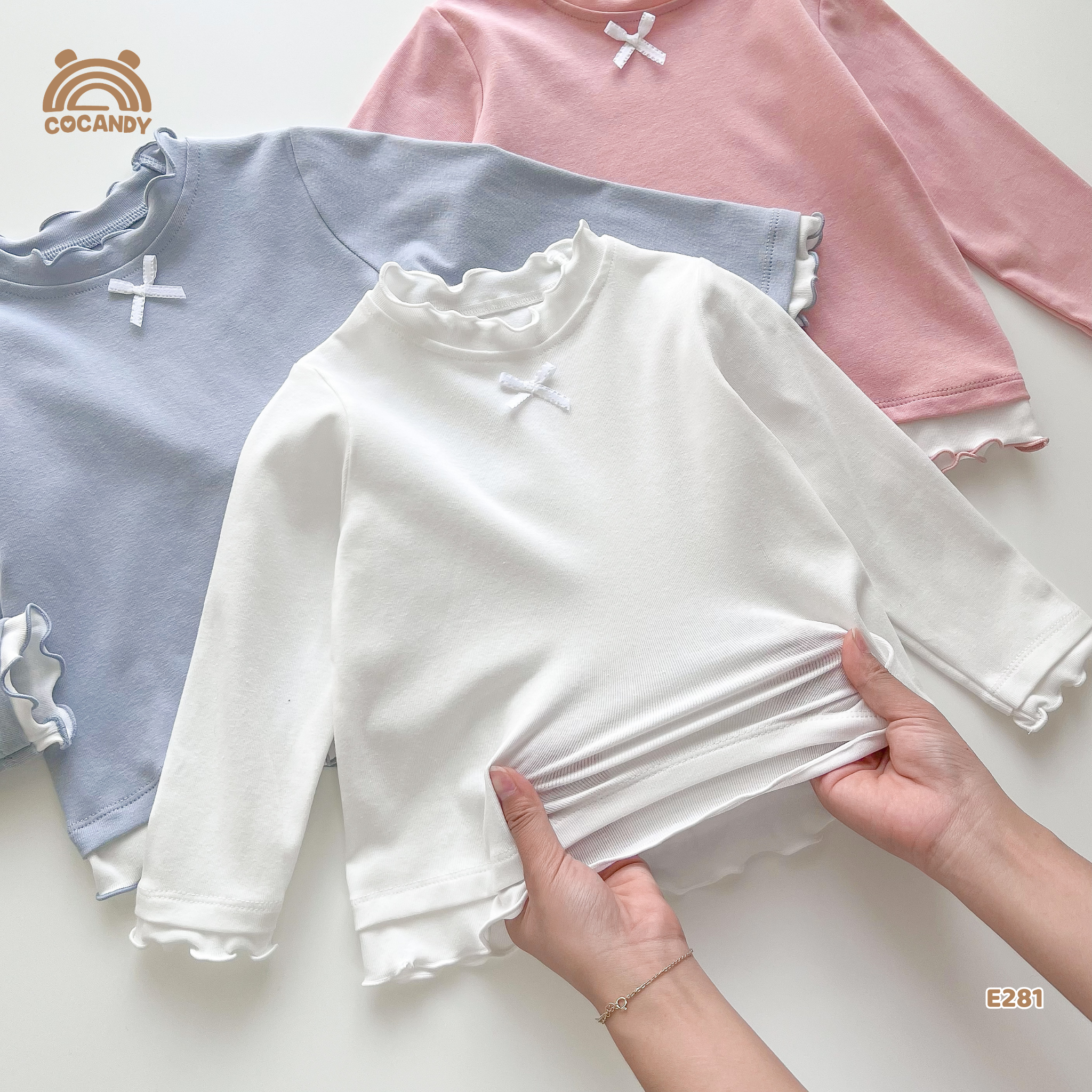 Áo dài giữ nhiệt HỒNG viền sóng đính nơ_thumbnail_3