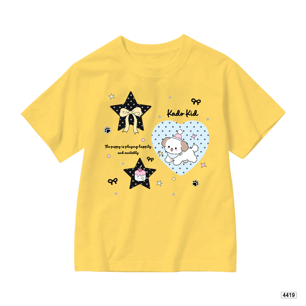Áo thun bé trai bé gái form rộng happy puppy Hàn Quốc Kado 4419_thumbnail_0