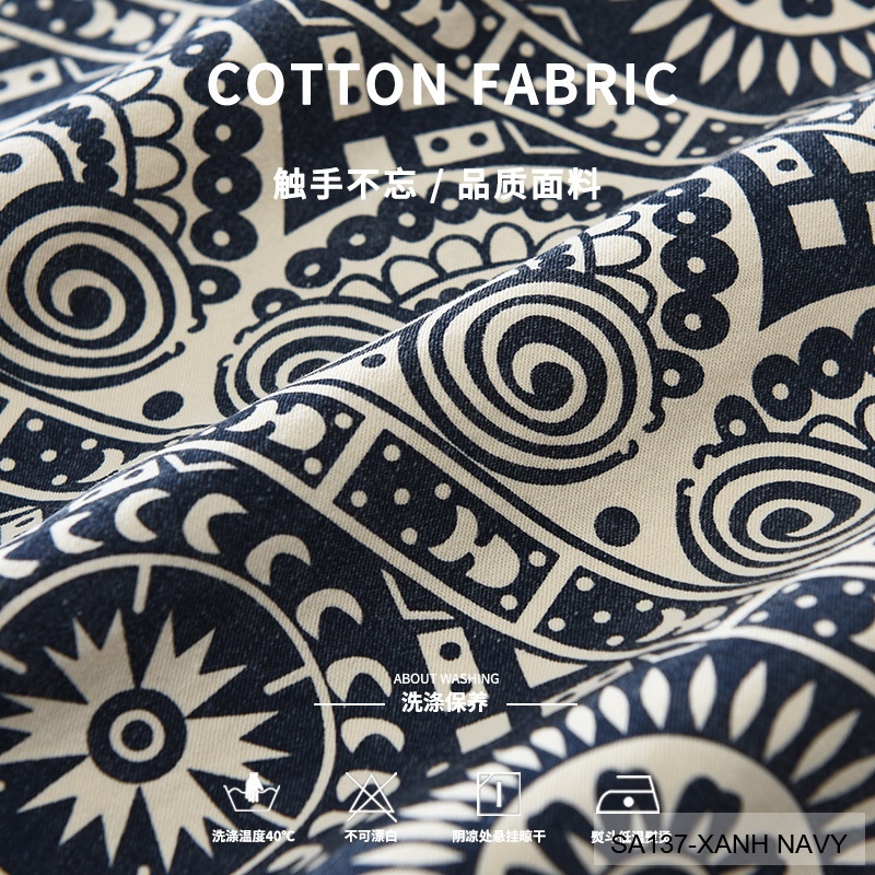 SA137 - Áo Sơ Mi Nam Tay Dài Phong Cách Nhật Bản In Họa Tiết Nghệ Thuật, Chất Cotton Mềm Mại_thumbnail_2