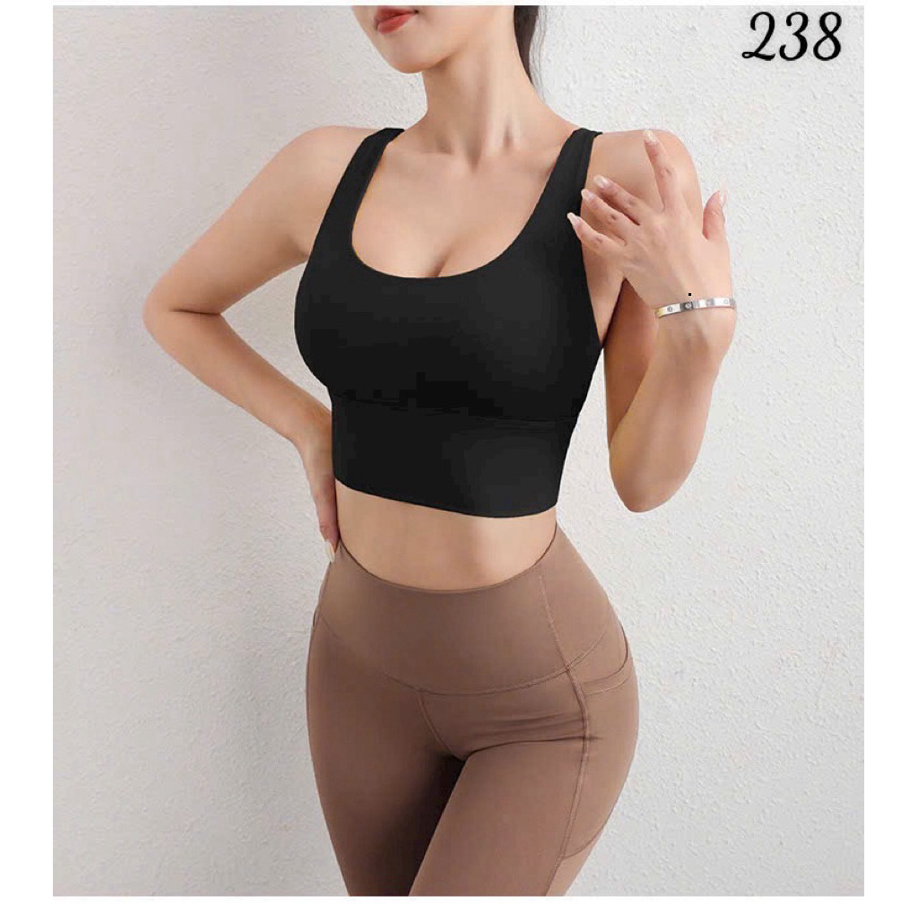 Yumii Sportswear Áo Lót Thể Thao Tập Gym Yoga Nữ Áo Bra Dây Đan Chéo Nâng Ngực Không Gọng Vải Co Giãn Sẵn Mút