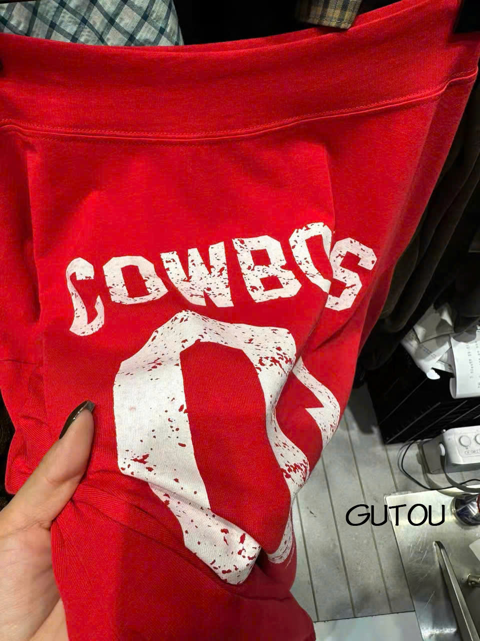 [ GUTOU ] Áo Trễ Vai Tay Dài In COWBOYS 03 Phong Cách Sporty_thumbnail_6