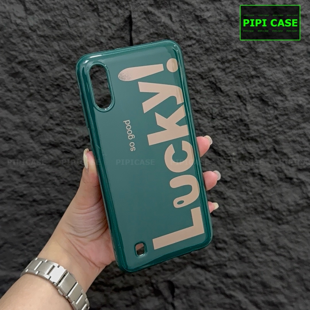 Ốp Lưng Samsung A10 - Lucky - Xanh Lá