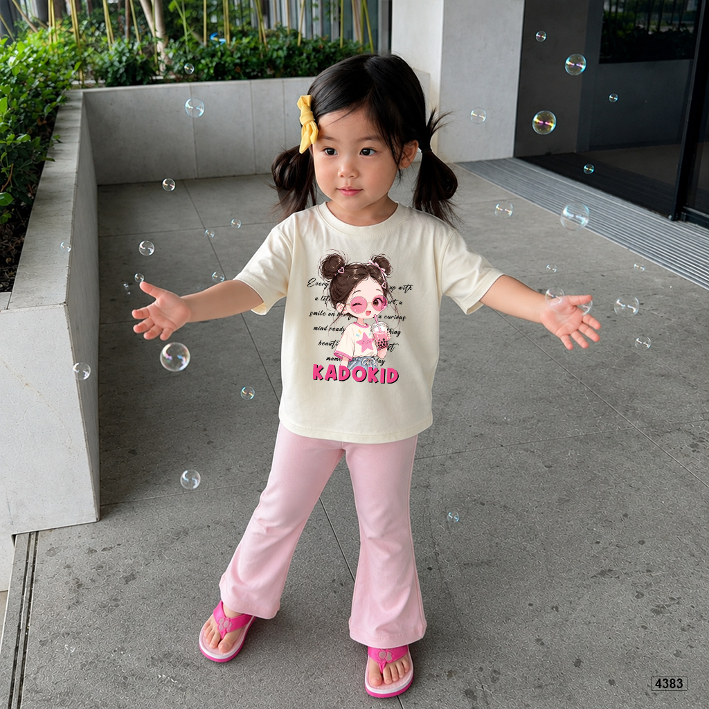 Áo thun bé gái form rộng bubble tea Kado 4383_thumbnail_3