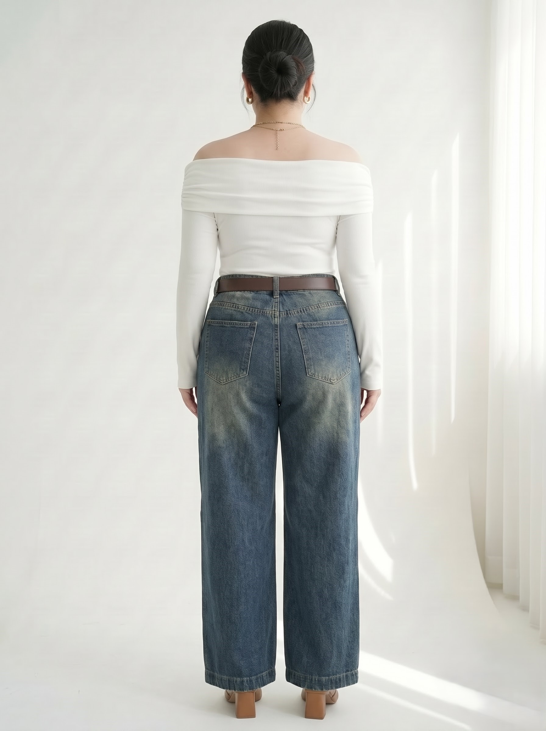 Quần Jean Suông Nấm Rách Bigsize 95cm Dễ Mặc - Xanh Đậm, Xanh Nhạt - Vừa 55–90kg - T-QJ630_thumbnail_3