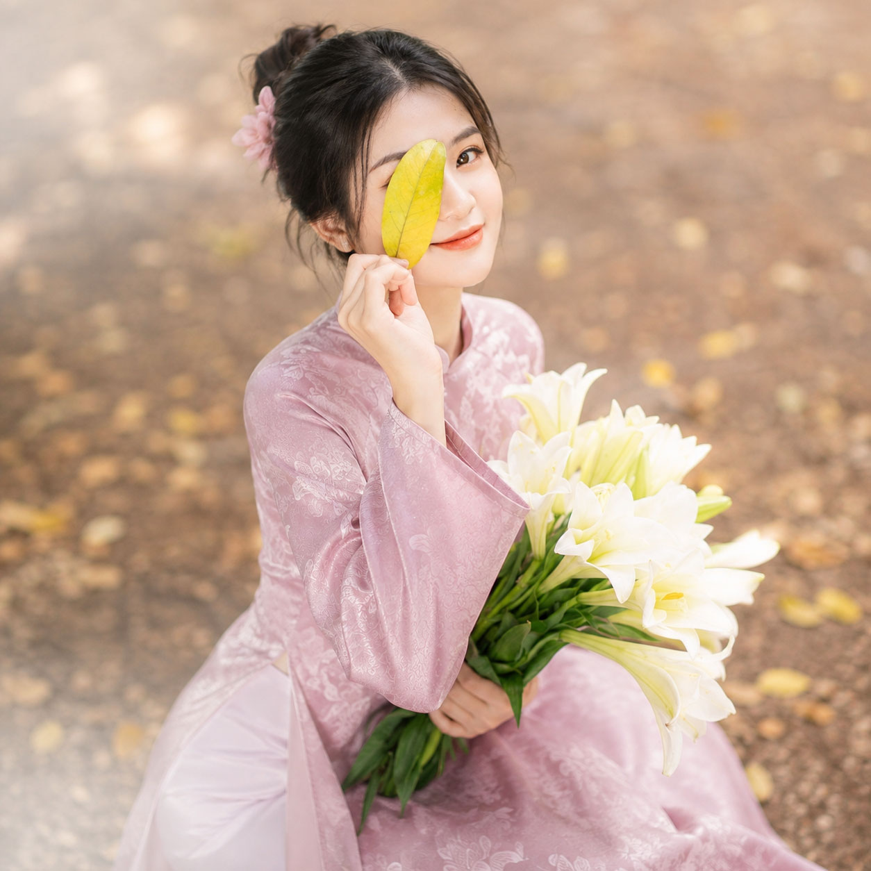 Áo Dài Cách Tân Nữ Dáng Suông Gấm Haiza Họa Tiết 2 Tà CT27-01_thumbnail_13