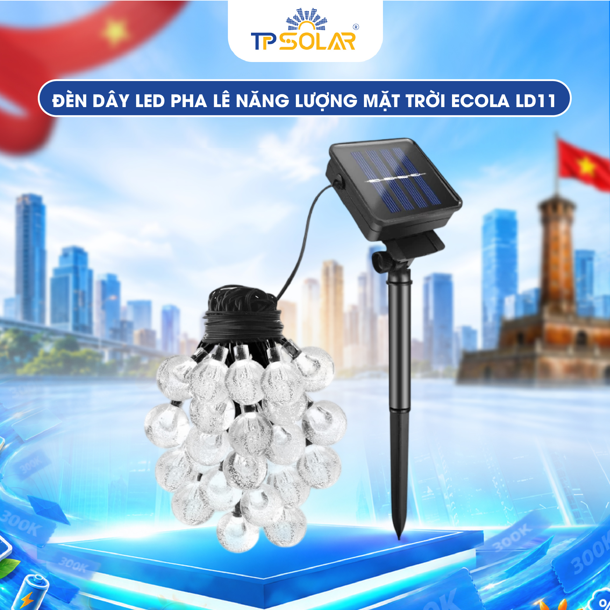 Đèn dây LED pha lê năng lượng mặt trời ECOLA LD11