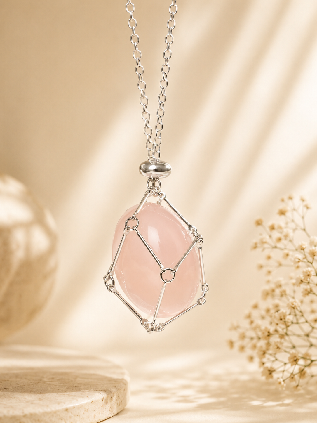 Dây Vòng Cổ Dạng Lưới Hợp Kim Không Rỉ (KHÔNG KÈM ĐÁ) - Màu Silver