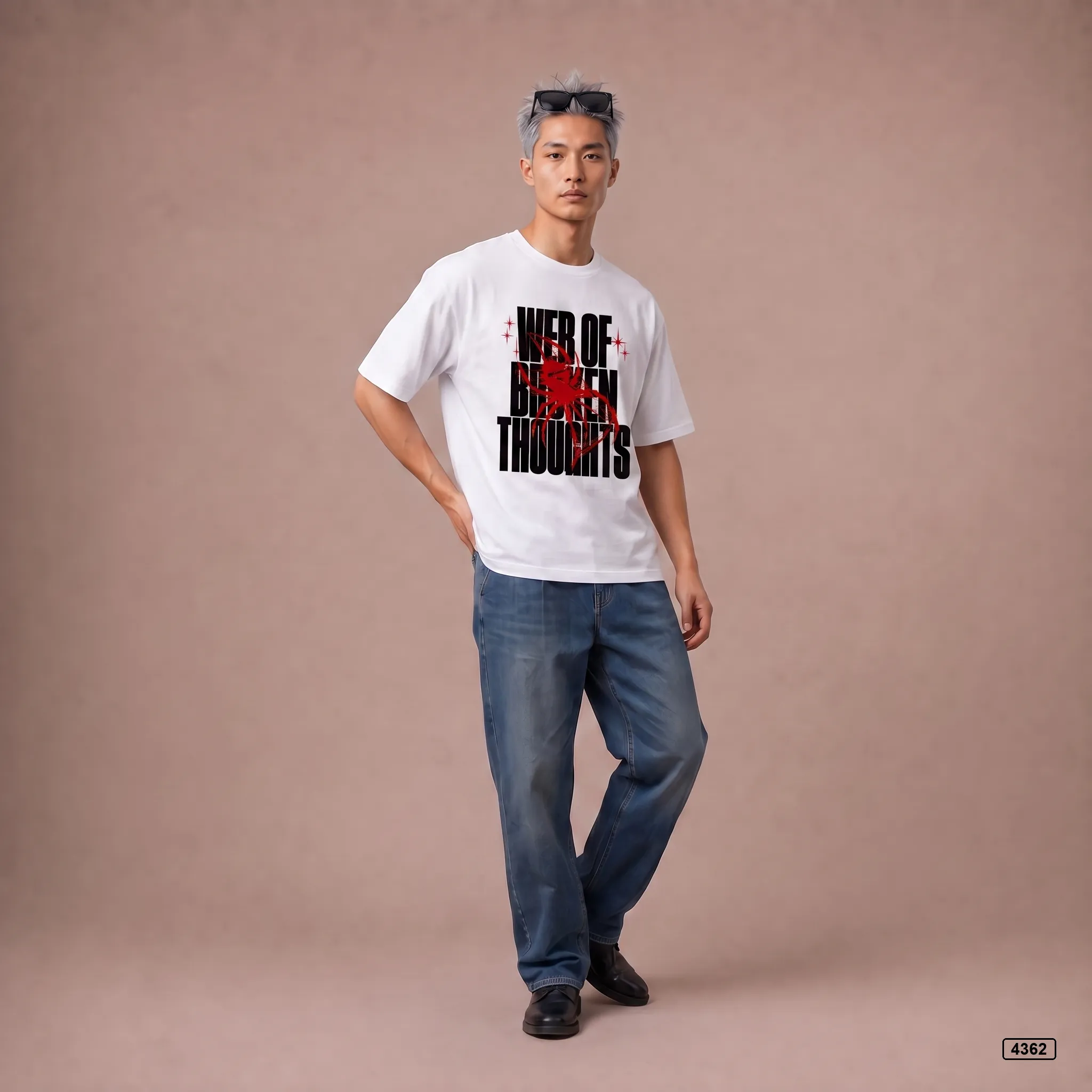 Áo thun nam form rộng Web of Broken Thoughts TeePrint 4362_thumbnail_6