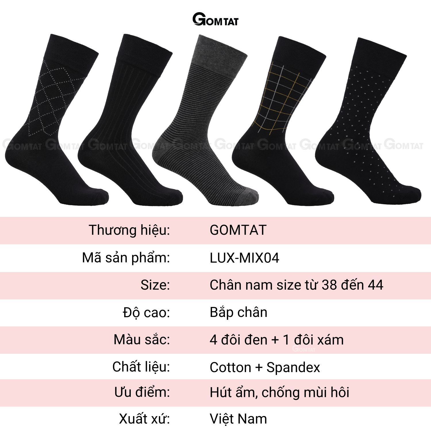 Combo tất giày tây họa tiết LUX-MIX-CB_thumbnail_38