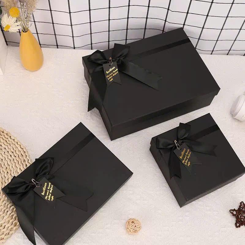 Hộp Quà Tặng (Size +2) Cunbag Gắn Nơ Màu Đen Sang Trọng Thiết Kế Tinh Tế Dịp Sinh Nhật Quà Tặng HCUN007_thumbnail_1