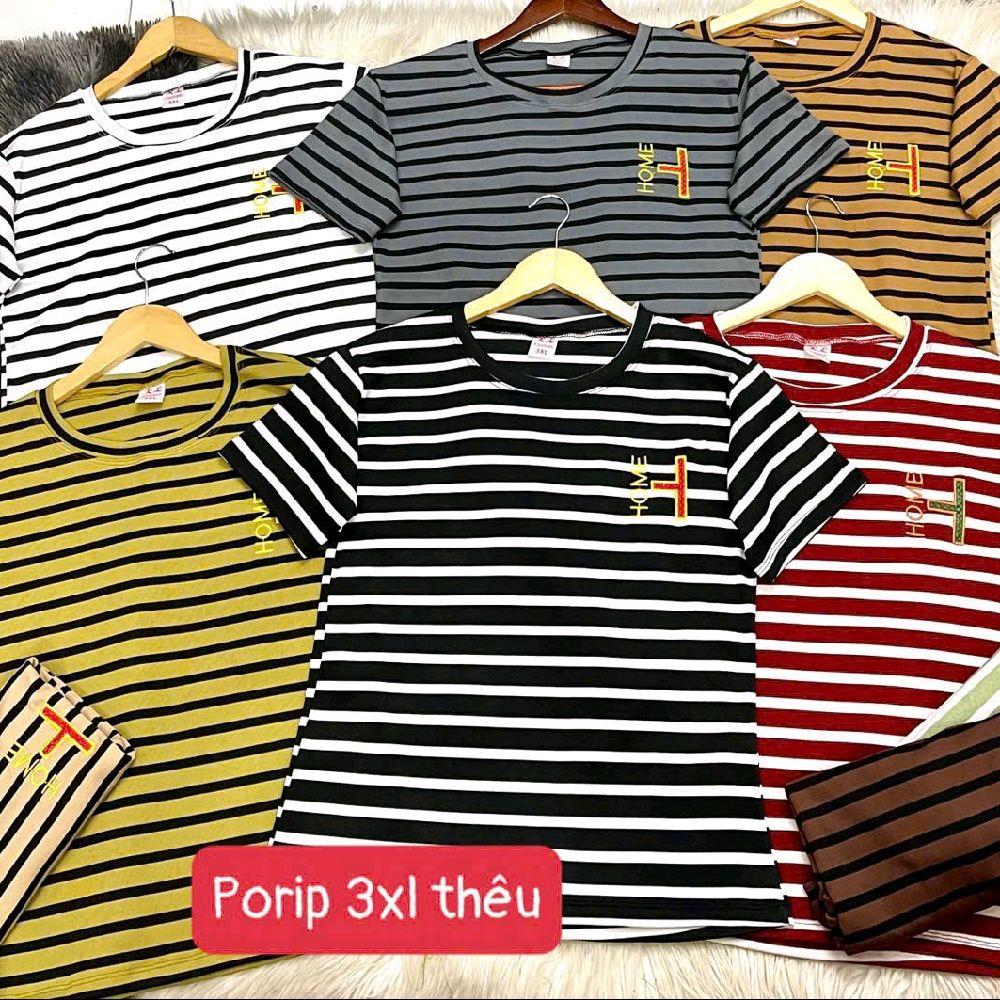 Áo thun borip sọc ngang thêu Free size 50-75kg  không lựa màu_thumbnail_3