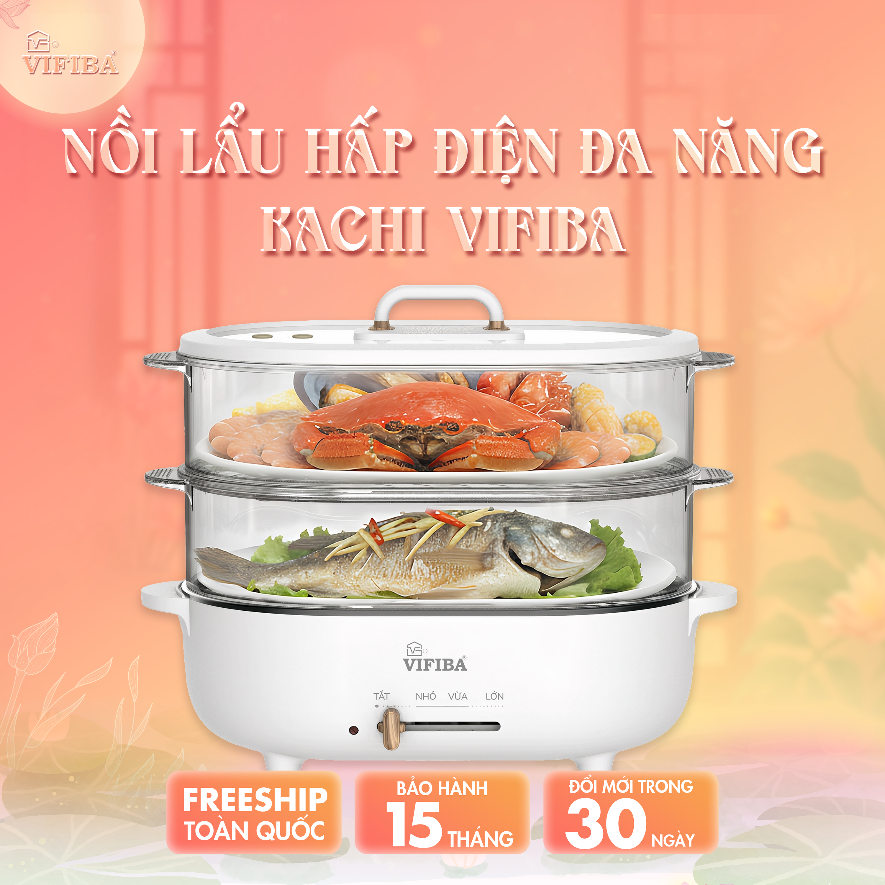 Nồi Lẩu Hấp Điện Kachi Vifiba 