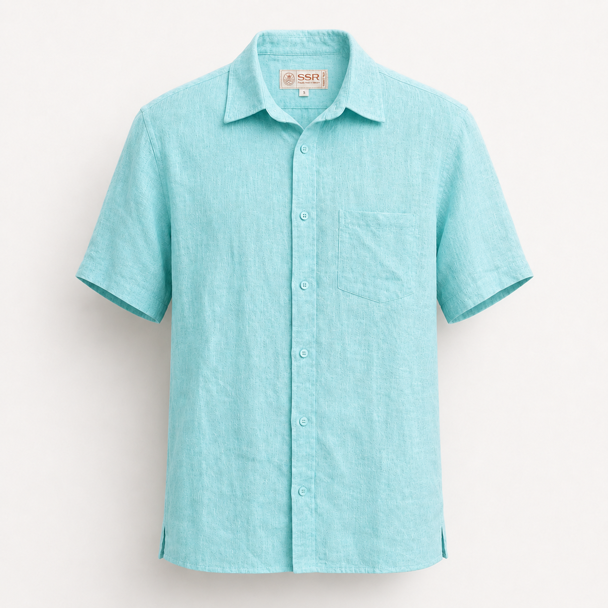 100% PREMIUM LINEN - SƠ MI NGẮN TAY CỔ ĐỨC - Vạt Ngang Túi Ngực_thumbnail_25