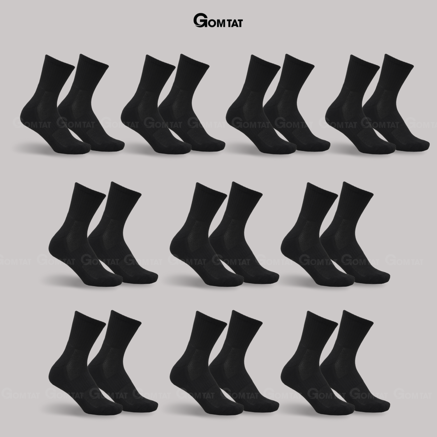 Combo tất cổ cao, cổ trung nam nữ GOMTAT, chất liệu cotton đệm xù êm chân - TATXU-TRON_thumbnail_22