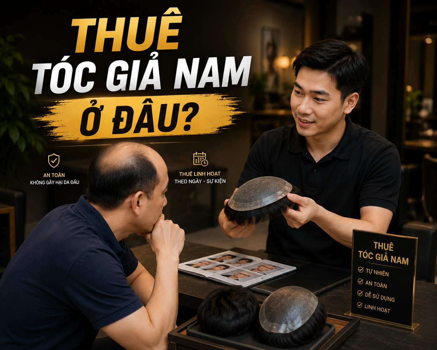 Thuê tóc giả nam: bảng giá từ 540.000 đ/mốc, gói 3 kiểu/ngày tại TOGI Hair