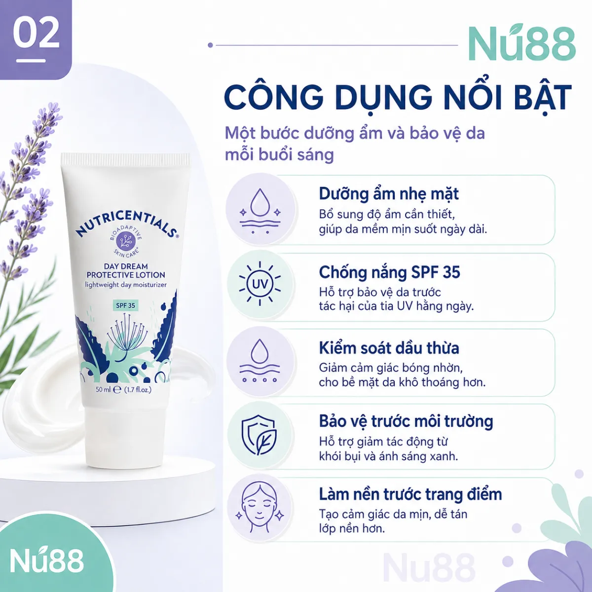 Kem dưỡng ẩm Nutricentials Day Dream SPF 35 giảm giá từ 1.491.000đ còn 9xx.000đ kèm quà tặng 600.000đ. Dưỡng ẩm, chống nắng, kiểm soát dầu cho da mềm mịn suốt cả ngày._thumbnail_3