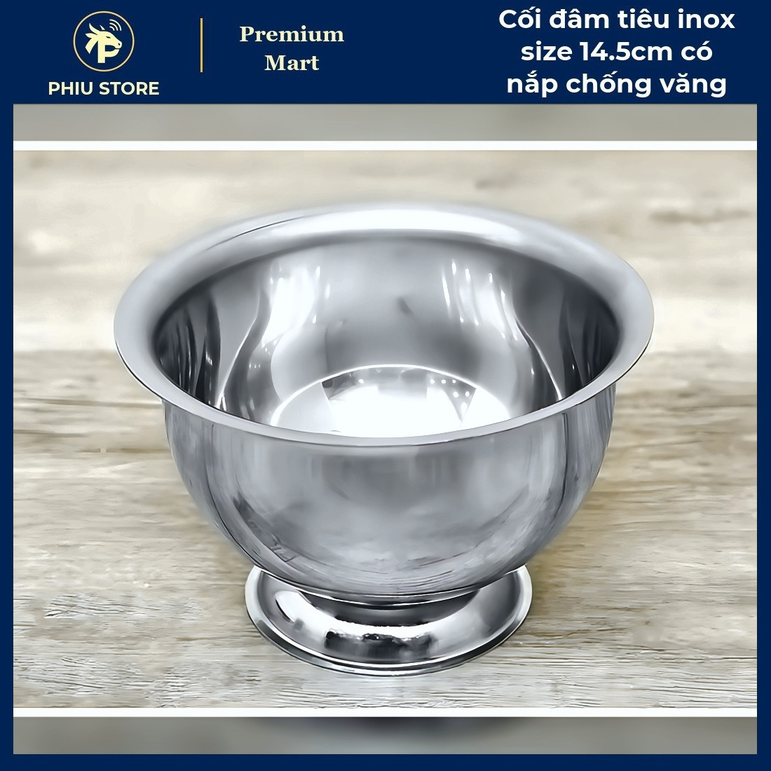 Cối Chày Đâm Tiêu - Cối Đâm Tiêu Inox Size 14.5cm có Nắp Chống Văng, Cối Giã Cua Inox - PHIU STORE_thumbnail_4
