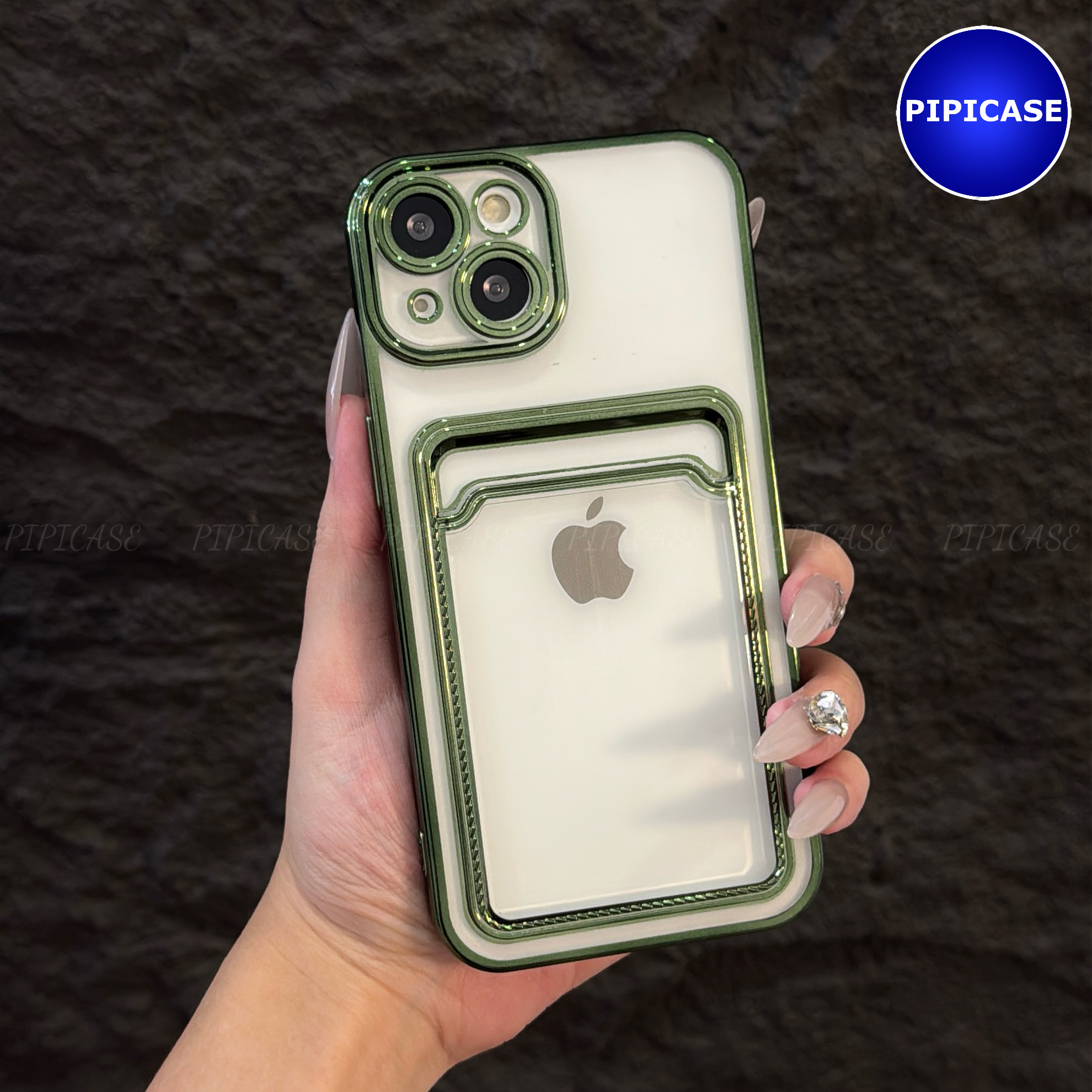 Ốp Lưng iPhone 14 - Ốp Thẻ - Xanh Lá
