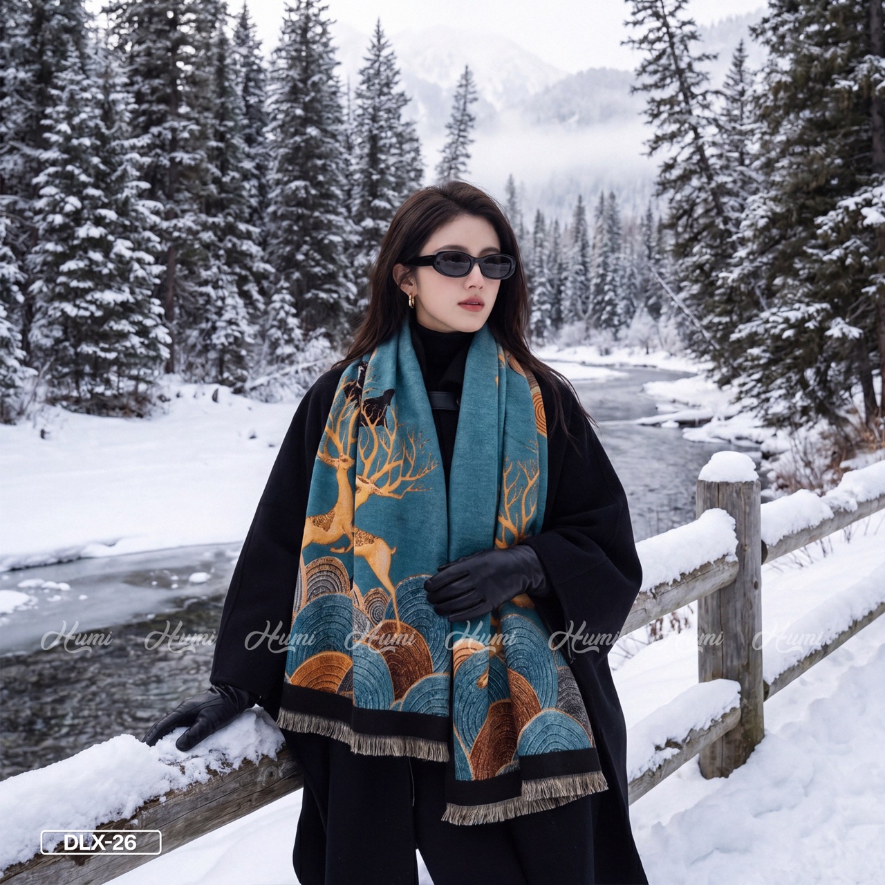 KHĂN CHOÀNG CASHMERE LUXURY IN 3D (DLX62-26)