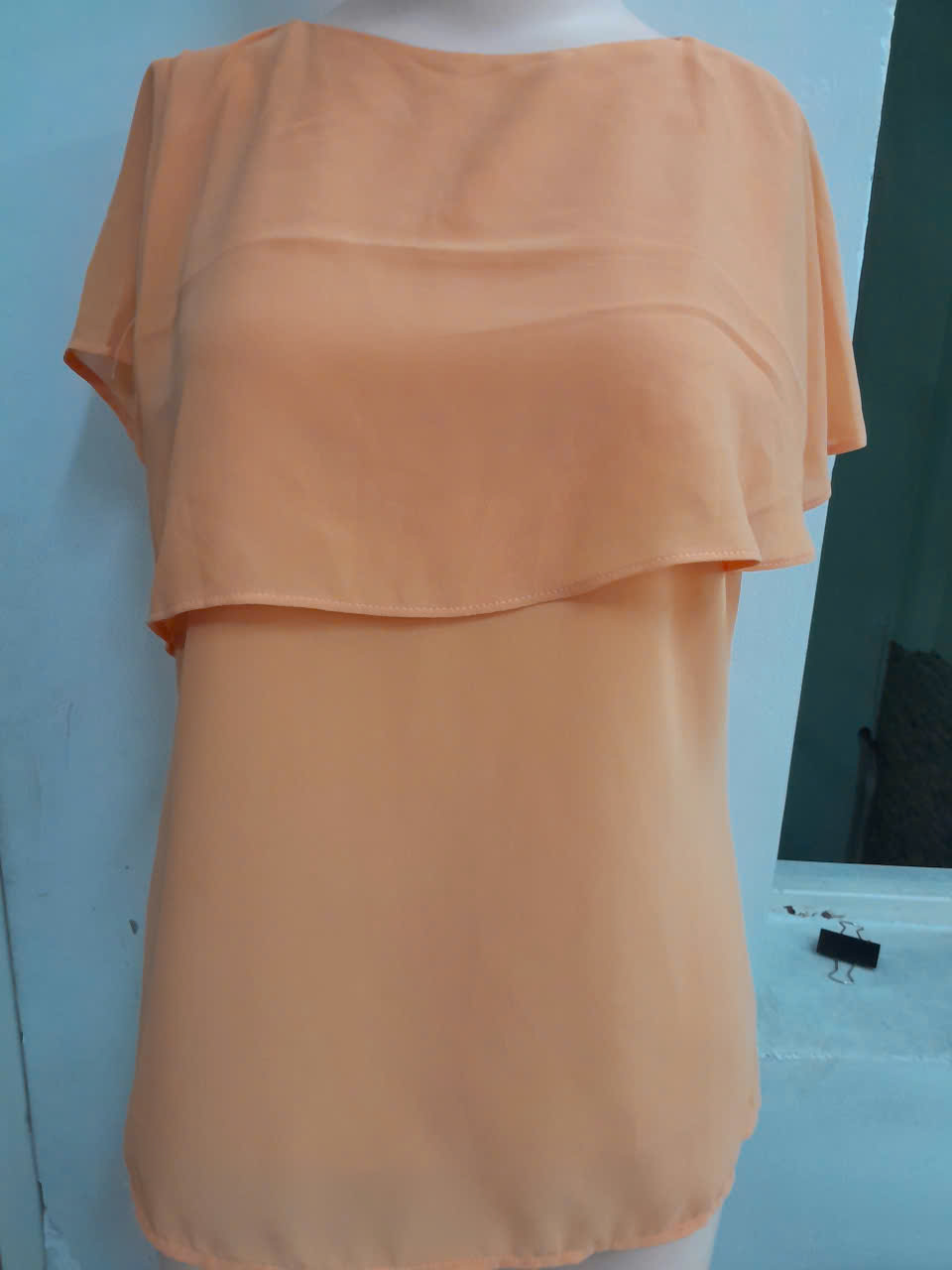 ÁO KIỂU TRƠN CỔ BÈO - CAM