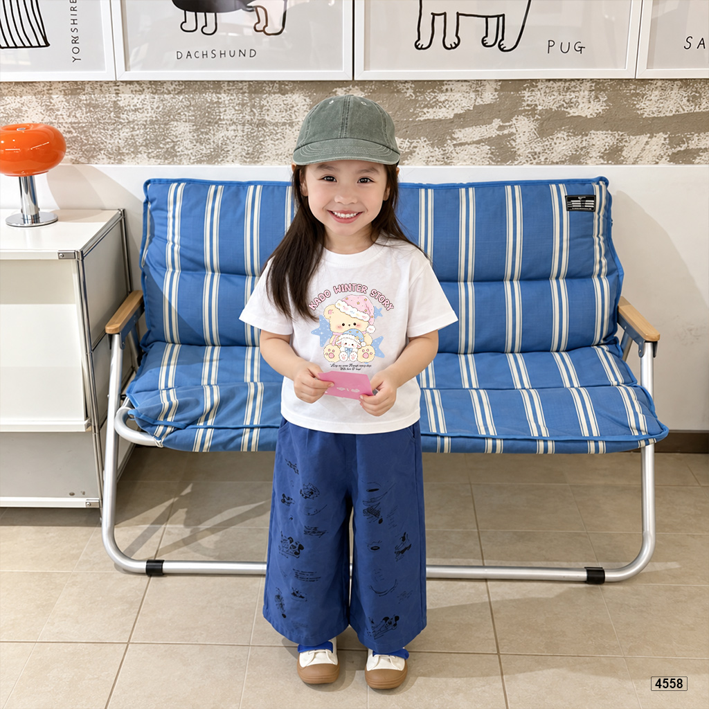 Áo thun bé gái form rộng gấu pastel Kado 4558_thumbnail_2