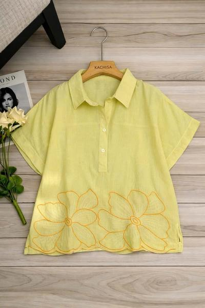 Áo sơ mi polo thêu hoa tà trước_thumbnail_2