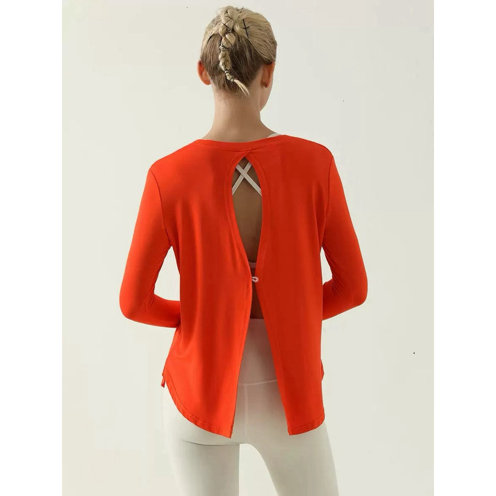 Áo Tanktop Thể Thao Nữ Tay Dài Đắp Chéo Lưng Form Rộng Vải Thun Lạnh Thoáng Mát Co Dãn_thumbnail_4