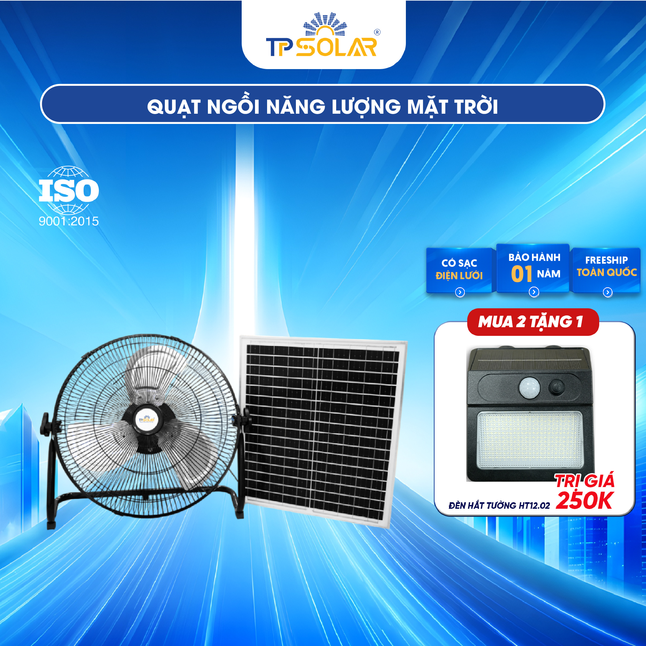 Quạt ngồi năng lượng mặt trời TP SOLAR QN01