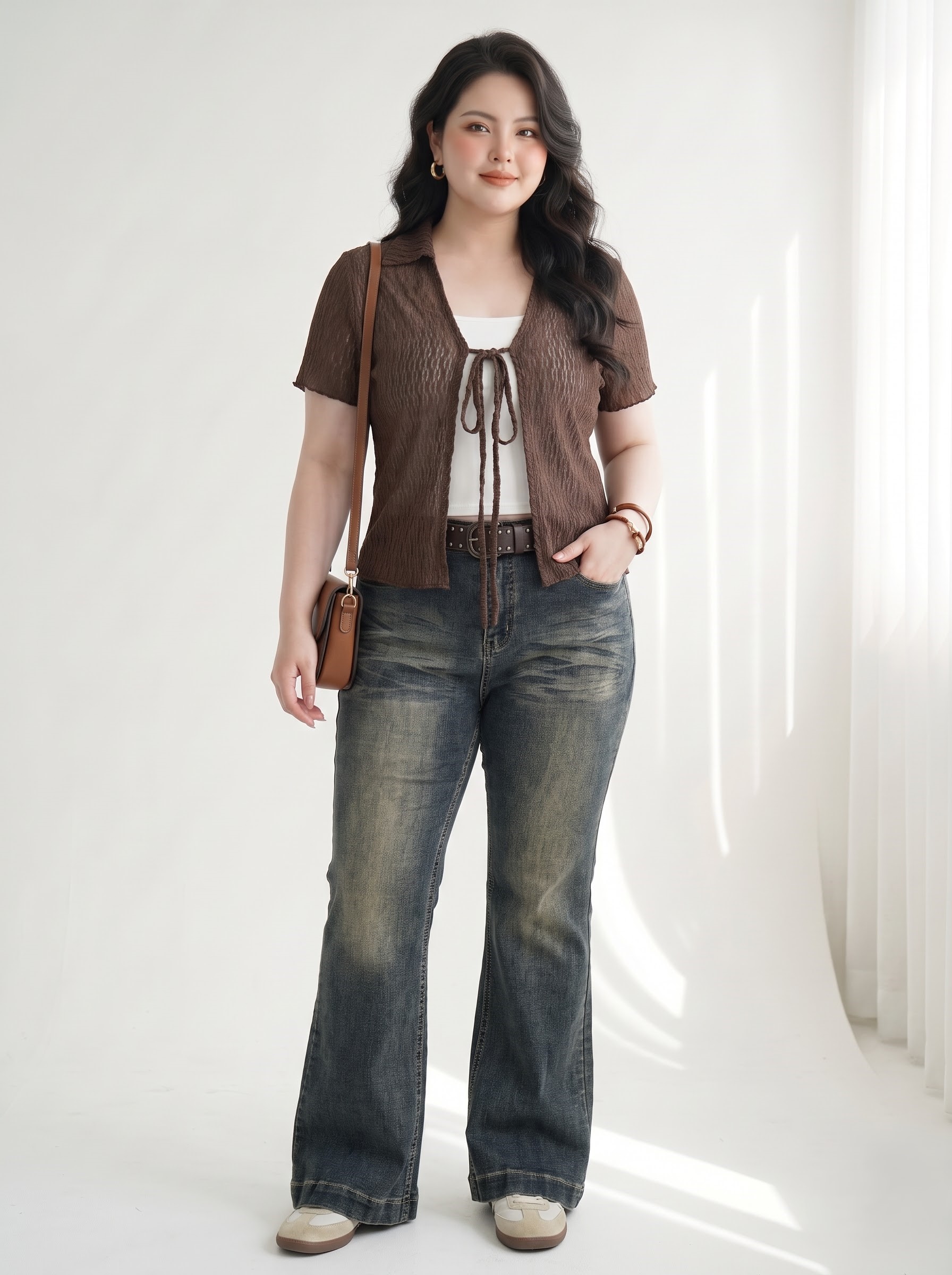 Quần Jean Loe Basic Co Giãn Bigsize Nữ Lưng Cao Dài 100cm Tạo Cảm Giác Chân Dài - Vừa 55–90kg - QJ335