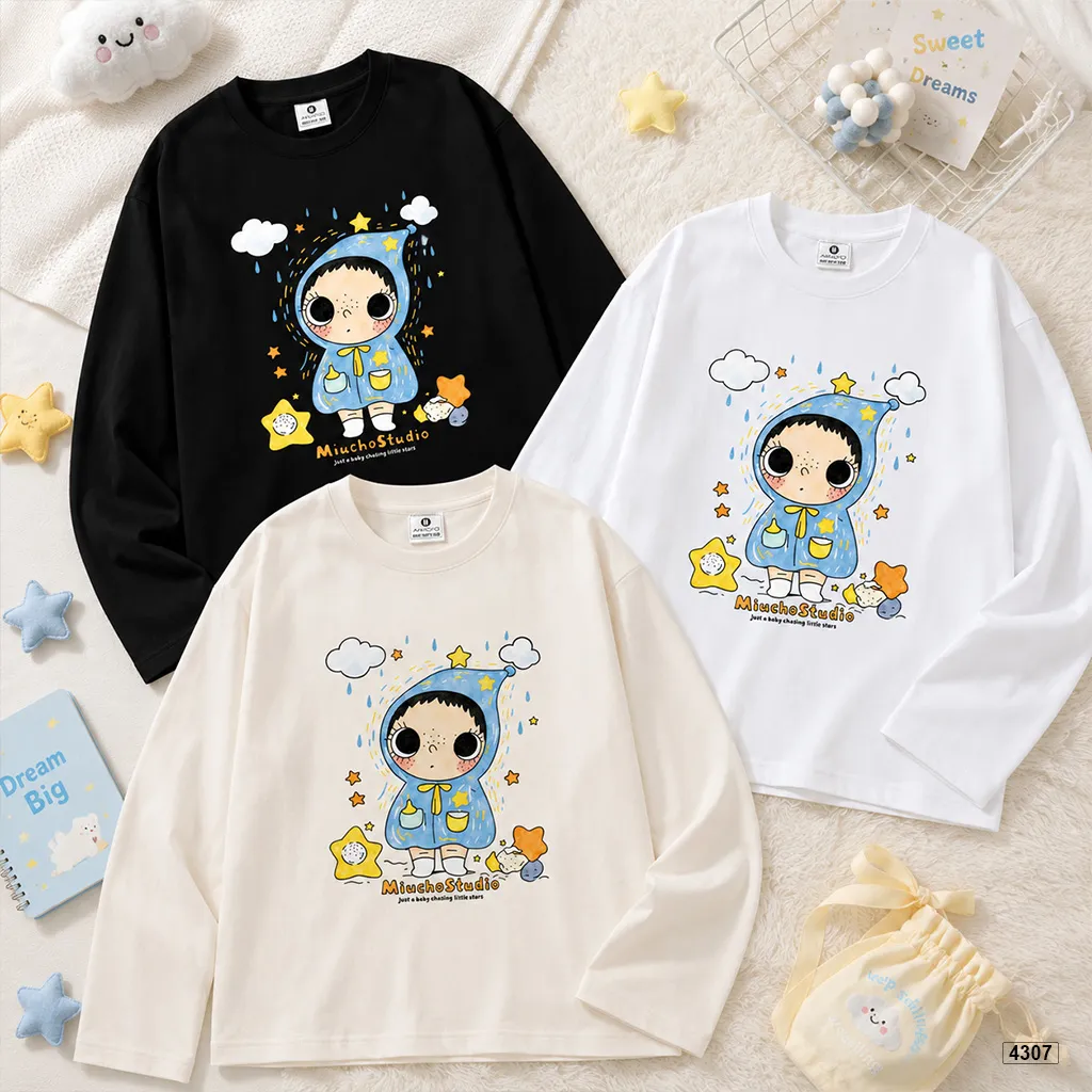 Áo thun tay dài unisex form boxy Miucho 4307_thumbnail_7