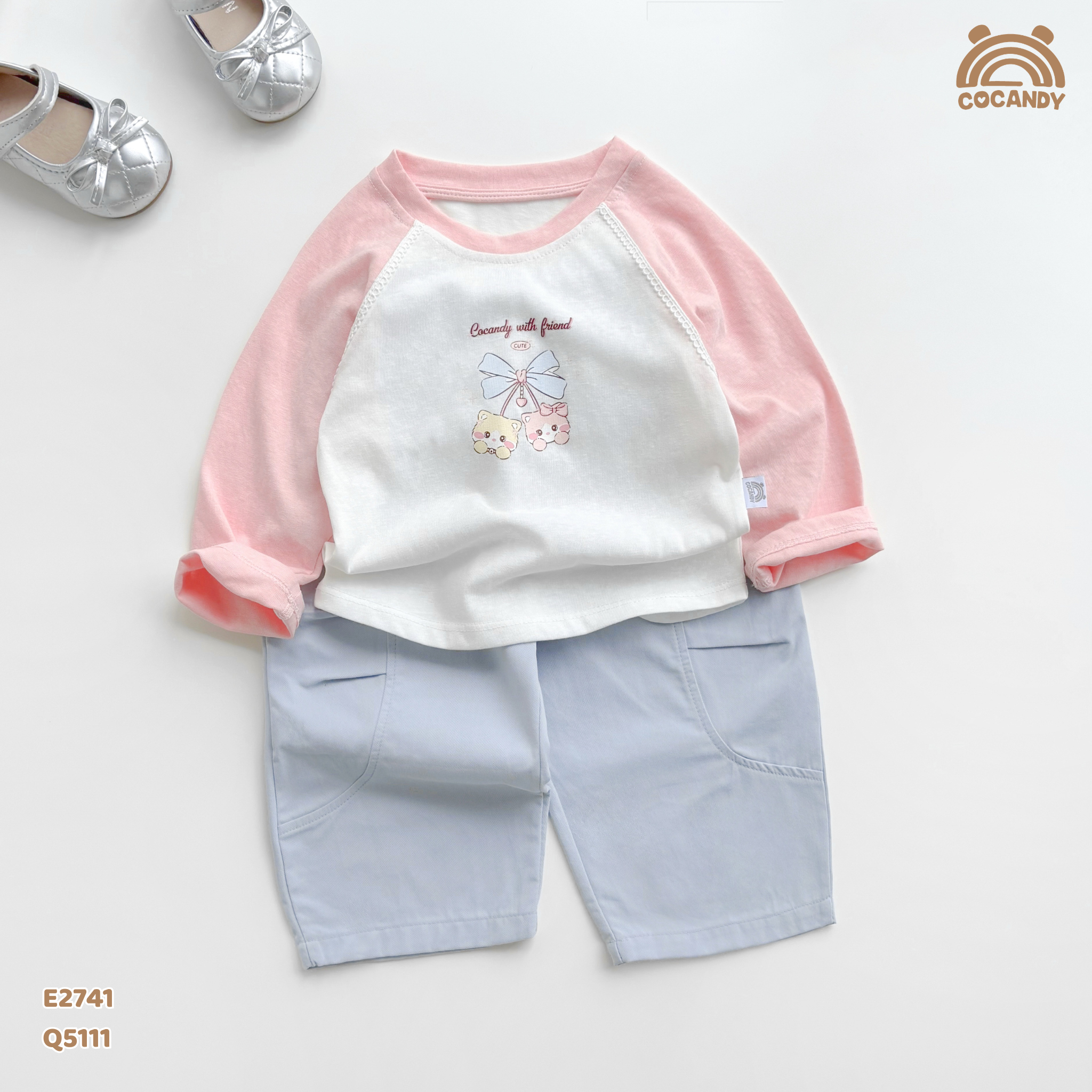 Quần dài thô XANH can ống xếp li