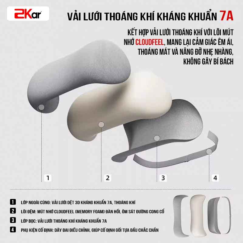 Bộ Gối Tựa Đầu Và Lưng Dưới Ô Tô 2Kar CloudFeel – Thiết Kế Công Thái Học, Êm Ái, Chống Đau Mỏi Cột Sống_thumbnail_11