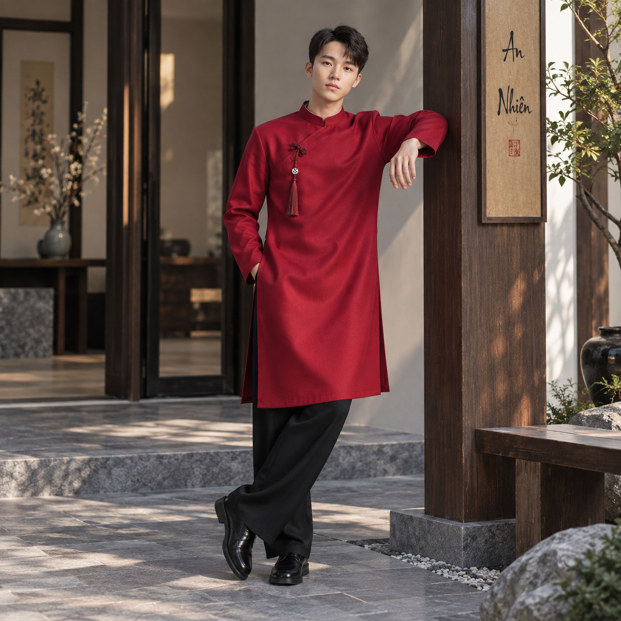 ÁO DÀI NAM CÁCH TÂN CỔ ĐỨNG TAFFETA NA26-24_thumbnail_5