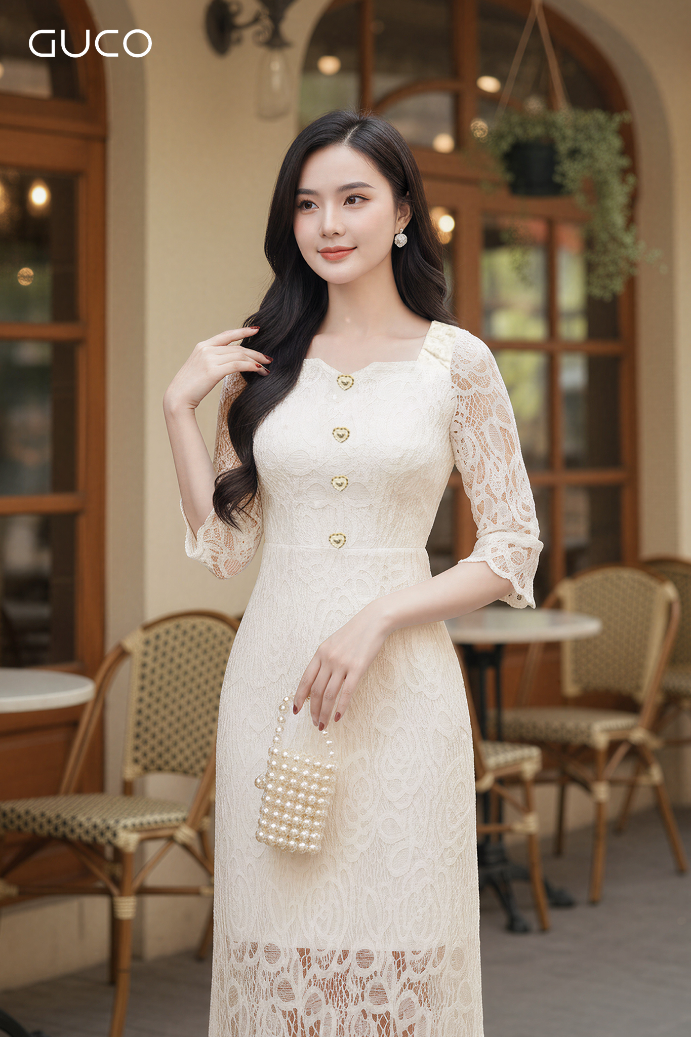 ĐẦM BODY DỰ TIỆC REN HOA TAY LỠ - KEM_thumbnail_2