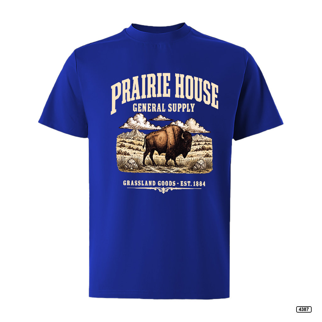 Áo thun nam Prairie House Buffalo form rộng vintage TeePrint 4387_thumbnail_16