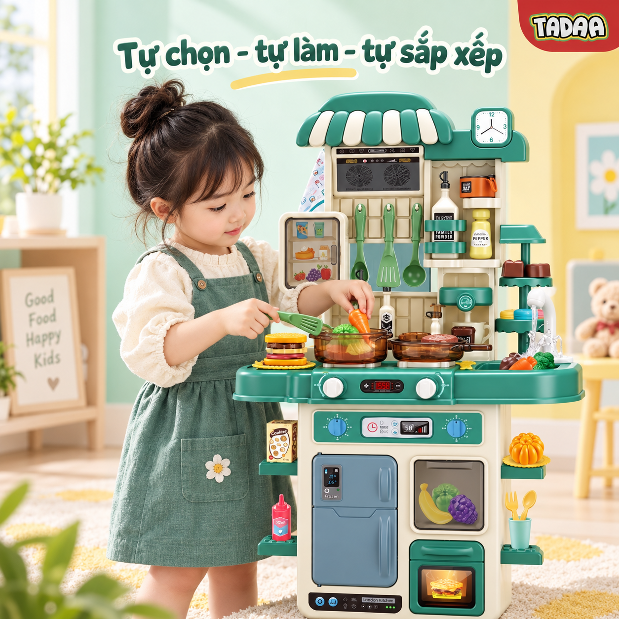Bộ bếp nấu ăn nhập vai – Căn Bếp Của Bé – G792A Màu xanh_thumbnail_2