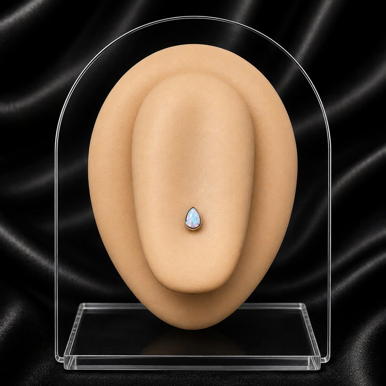 khuyên lưỡi titan giọt nước opal trắng 3mm._thumbnail_3