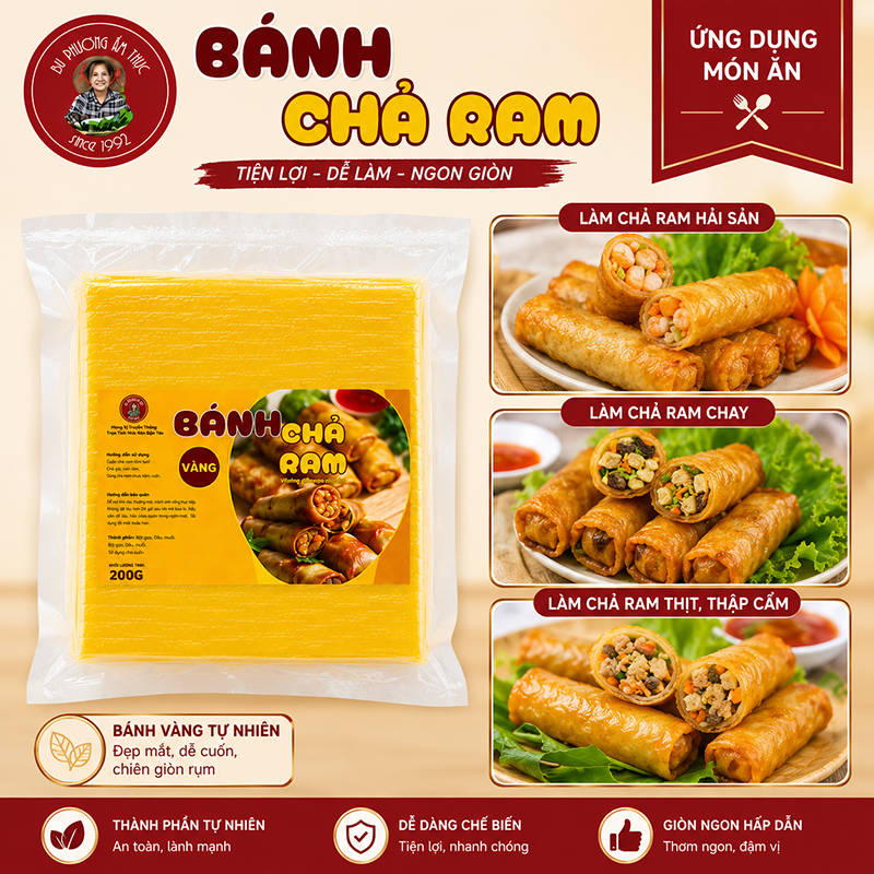 Combo 3 Bánh Chả Ram Bu Phương 200g – Vỏ Cuốn Nem Mềm Dễ Cuốn, Chiên Vàng Giòn Rụm - BP35-3_thumbnail_4