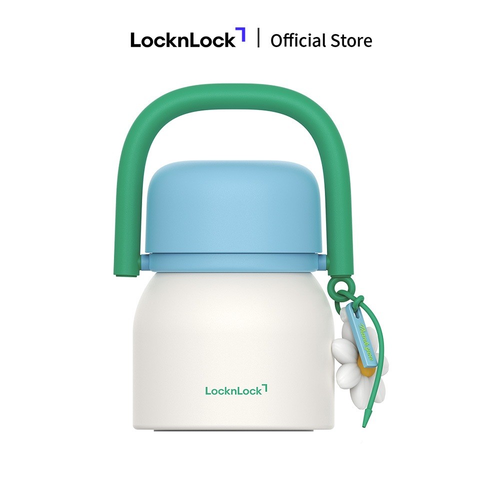 Bộ hộp cơm thép không gỉ LocknLock Loop & Go Food Jar LHC8068 dung tích 700ml kèm phụ kiện trang trí - 3 Màu