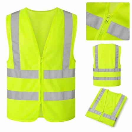 Safety Reflective Jacket with Zip ( 2Pairs)
